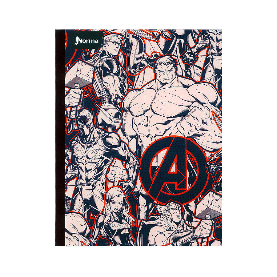 Cuaderno Cosido Norma The Avengers 50 Hojas Cuadros  9