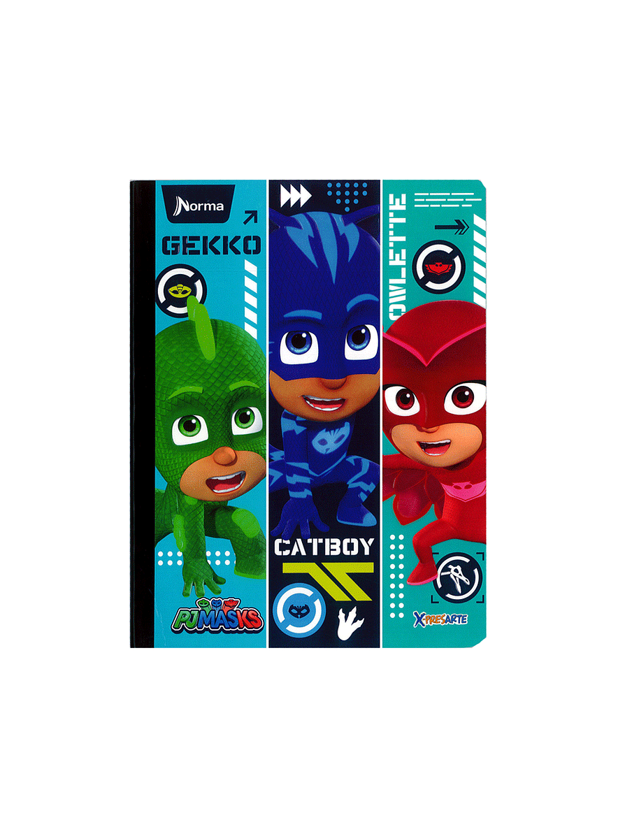 Cuaderno Cosido Norma Pjmasks 50 Hojas Cuadros 4