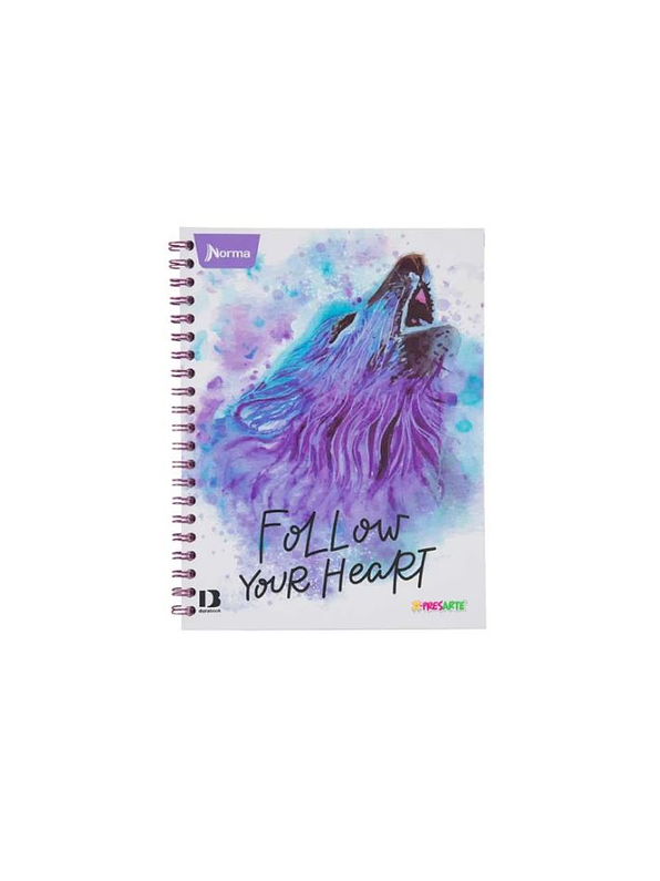 Cuaderno Argollado Pasta Dura Xpresarte Femenino 80 Hojas Cuadros 4