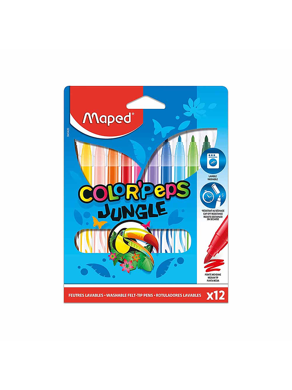 Plumones Maped Color`sPeps Jungle X 12 Unidades 1
