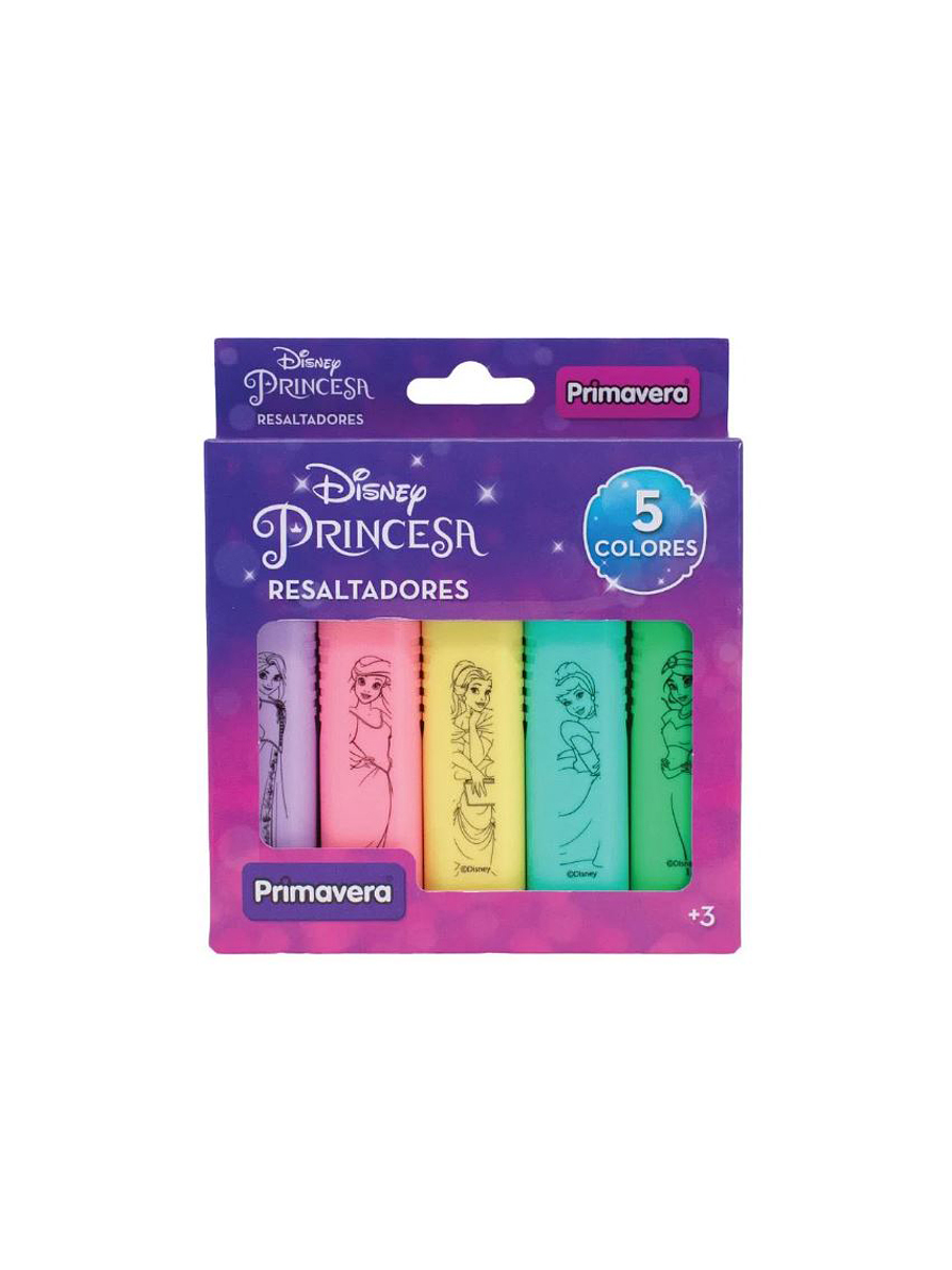 Resaltadores Pastel Princesas X 5 Unidades 1