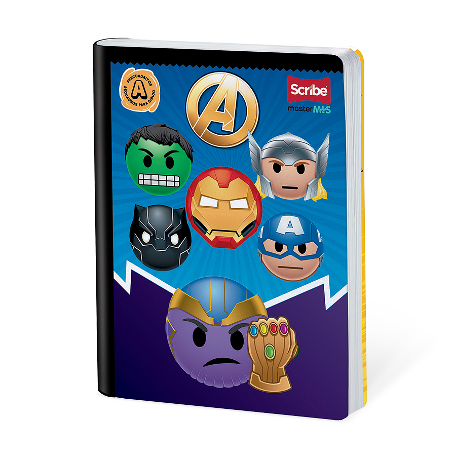 Cuaderno Cosido Marvel Emoji 100 Hojas Cuadritos B 7