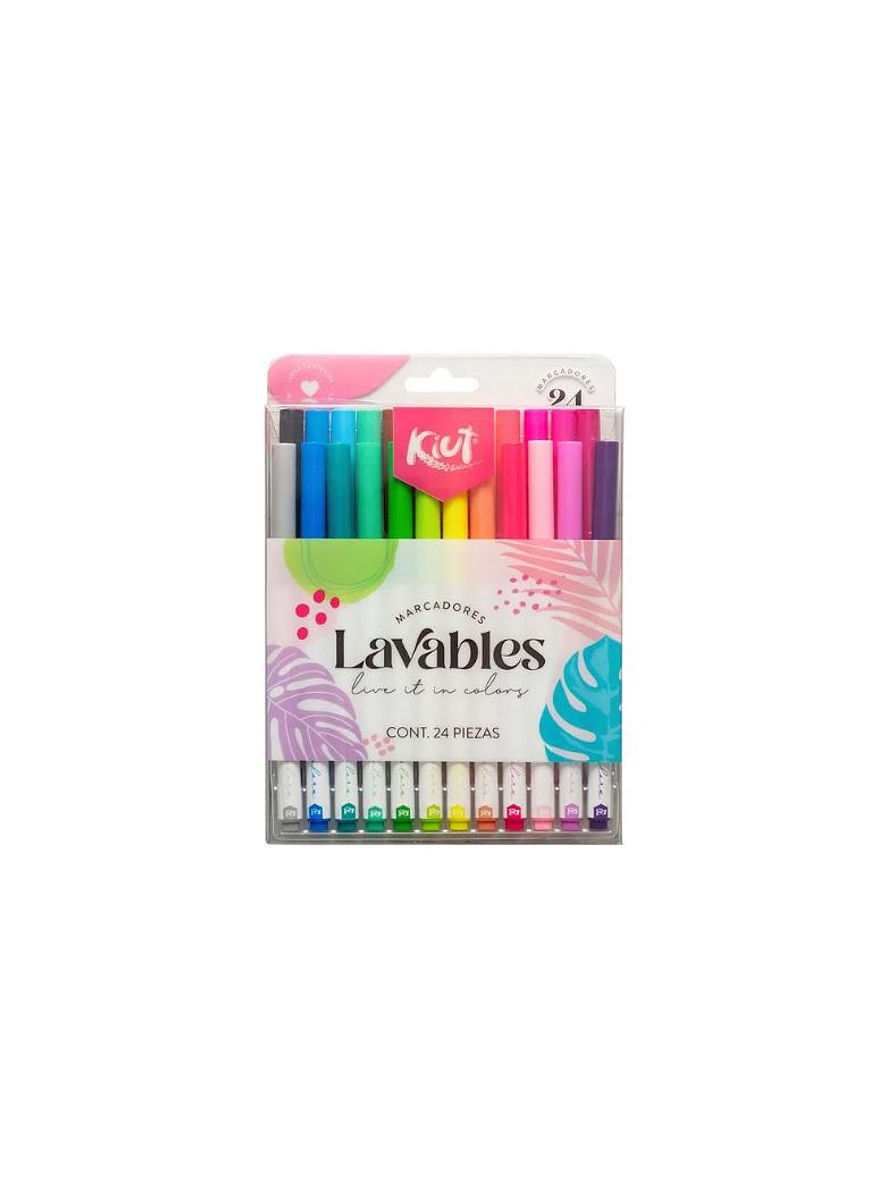 Marcadores Lavables Kiut x 24 Unidades 1