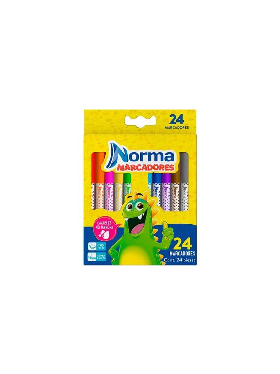 Marcadores Norma Lavables x 24 Unidades 1