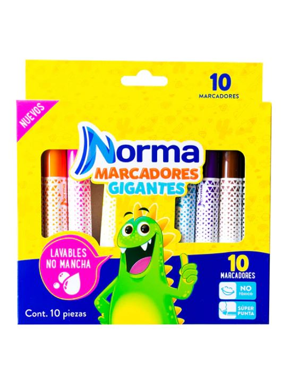 Marcadores Lavables Gigantes Norma x 10 Unidades 1