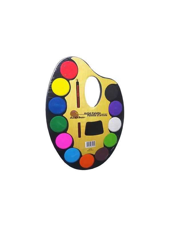 Acuarela Grande Paleta Con Pincel X 12 Colores 1