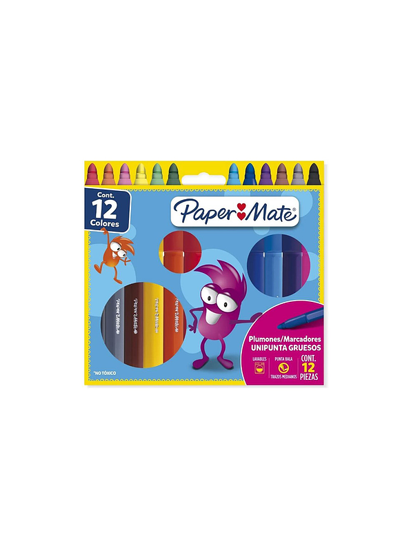 Plumones Paper-Mate Jumbo X 12 Unidades 1