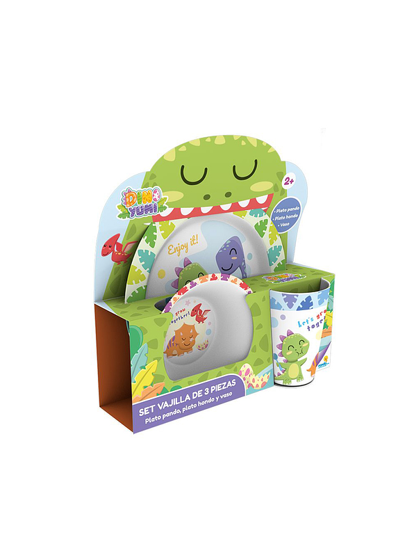 Set Vajilla Melamina X 3 Piezas Dino Yumi  1