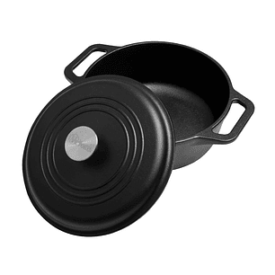 Olla 4QT Con Tapa Hierro Negro Mate 3.8 Litros 