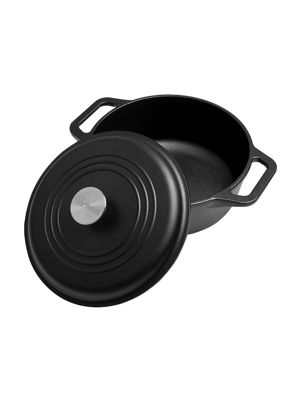 Olla 4QT Con Tapa Hierro Negro Mate 3.8 Litros  1