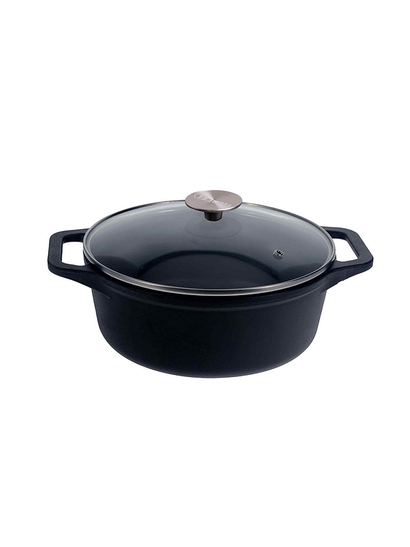 Olla 4QT Con Tapa Vidrio Negro Mate 3.8 Litros  3