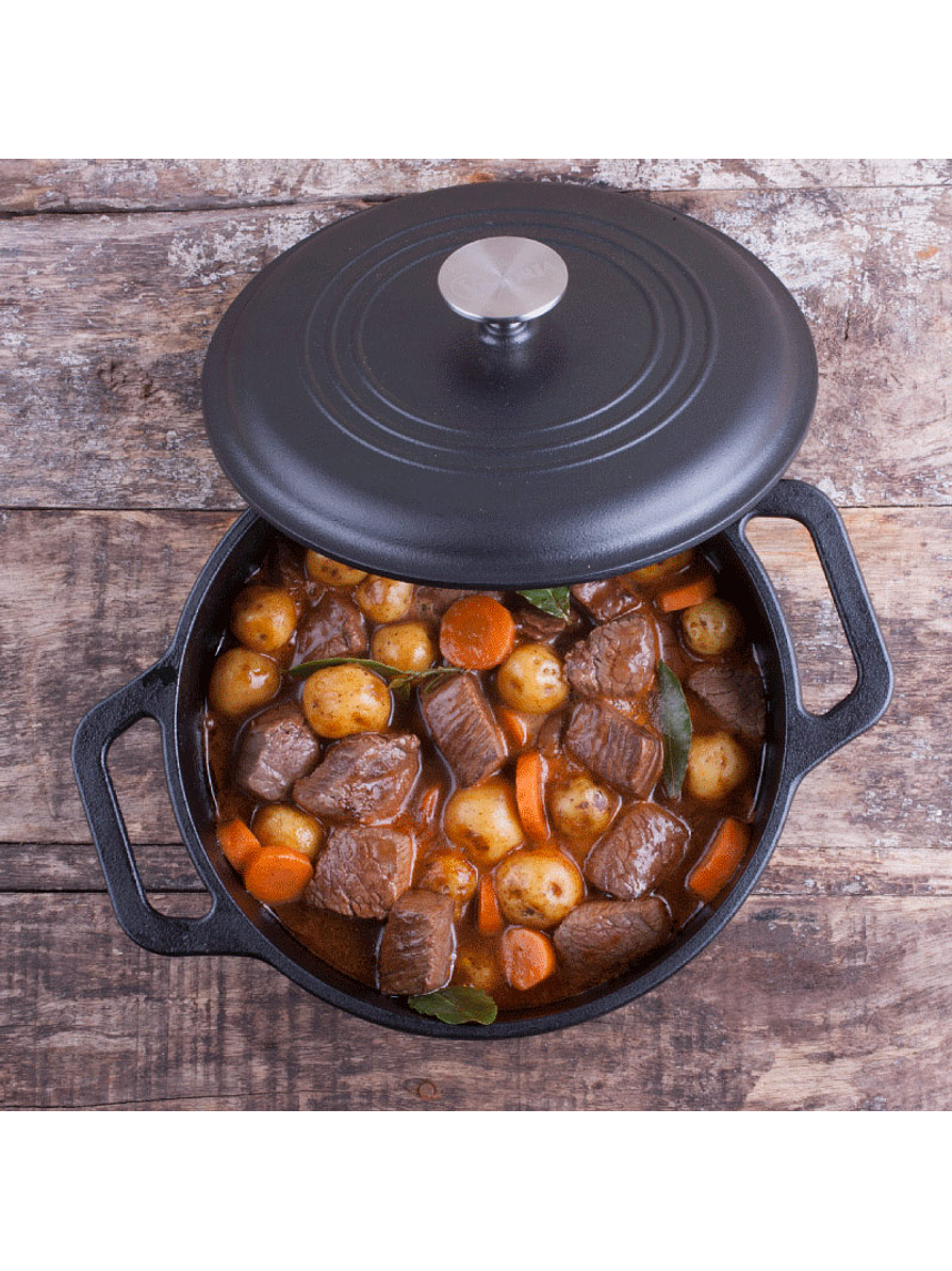 Olla 4QT Con Tapa Hierro Negro Mate 3.8 Litros  8