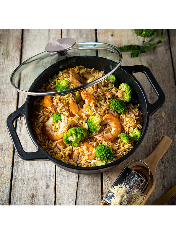 Olla 4QT Con Tapa Vidrio Negro Mate 3.8 Litros  2