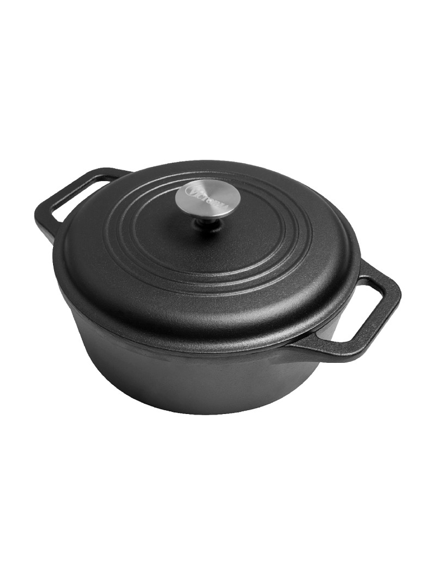Olla 4QT Con Tapa Hierro Negro Mate 3.8 Litros  3