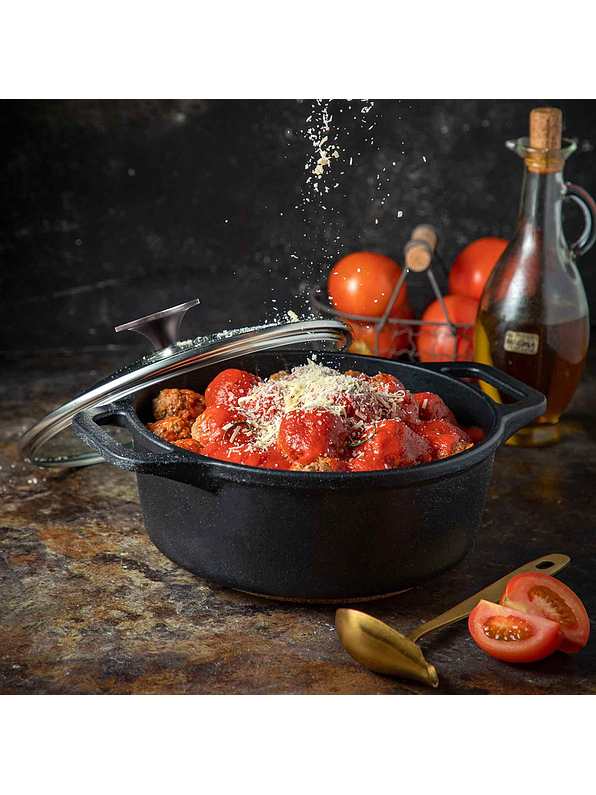 Olla 4QT Con Tapa Vidrio Negro Mate 3.8 Litros  6