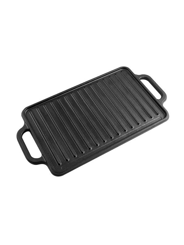 Plancha Para Asar De Hierro Fundido Negro Mate 33 x 21 Cm  1