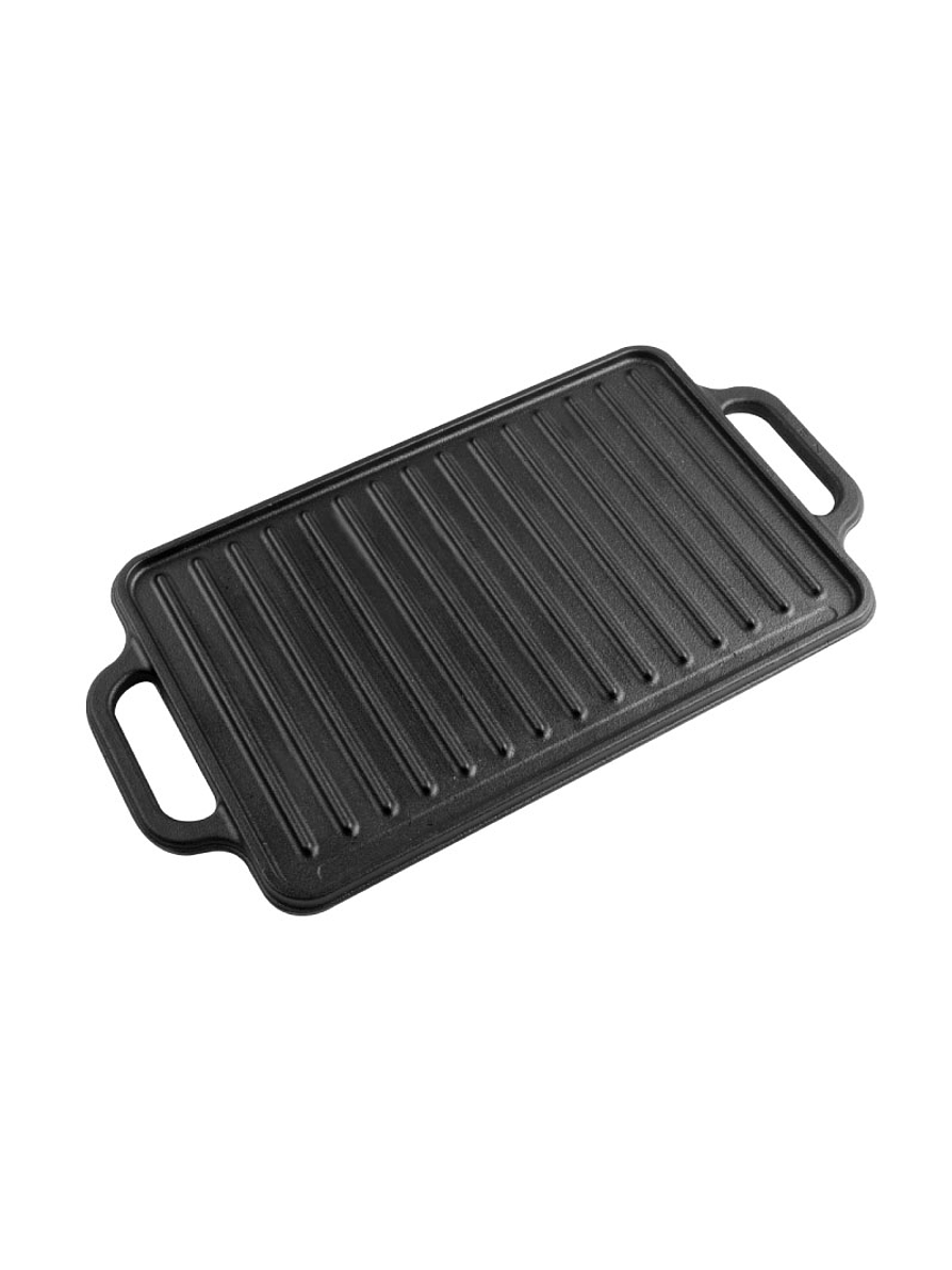Plancha Para Asar De Hierro Fundido Negro Mate 33 x 21 Cm  1