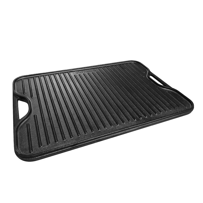 Plancha Para Asar De Hierro Fundido Negro Mate 33 x 21 Cm