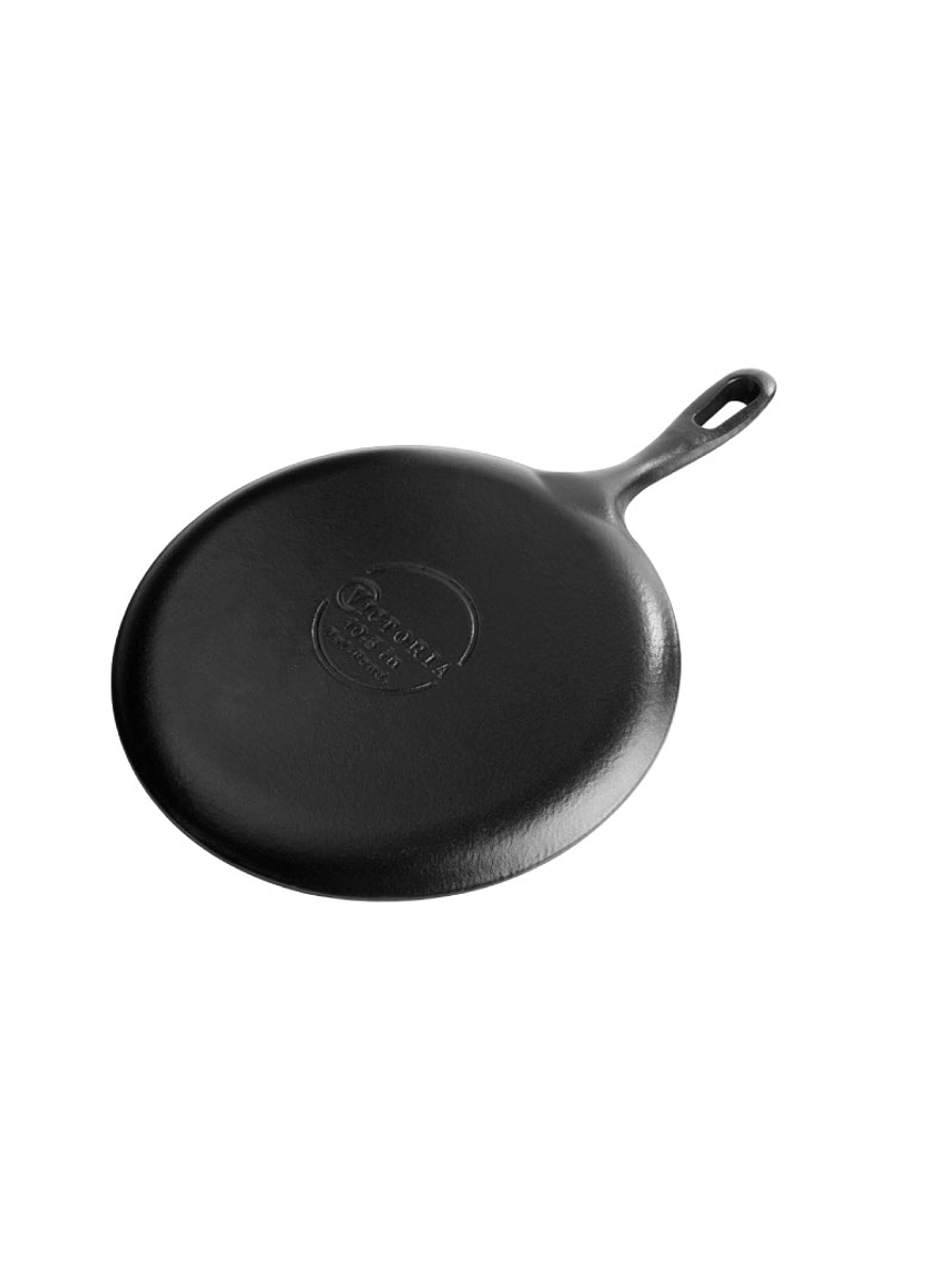 Plancha Redonda De Hierro Fundido Negro Mate 26,6 Cm  3