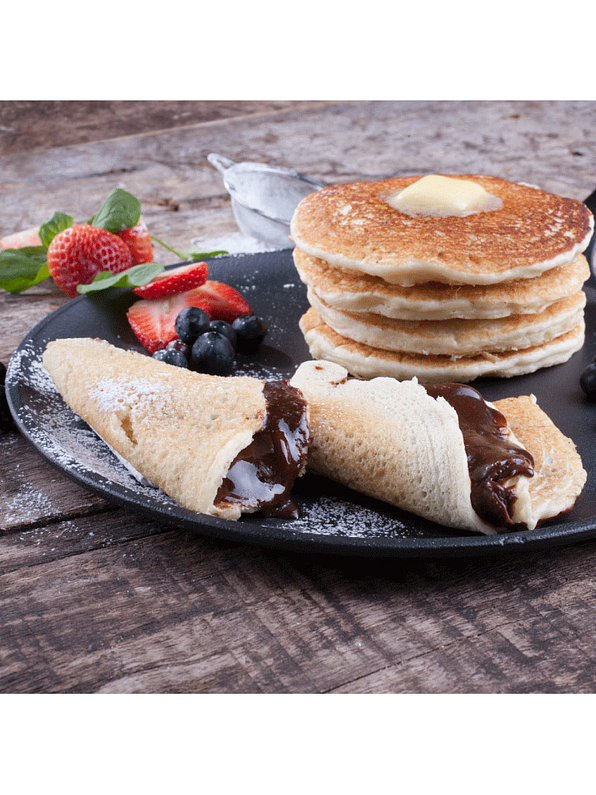 Plancha Redonda De Hierro Fundido Negro Mate 26,6 Cm  4