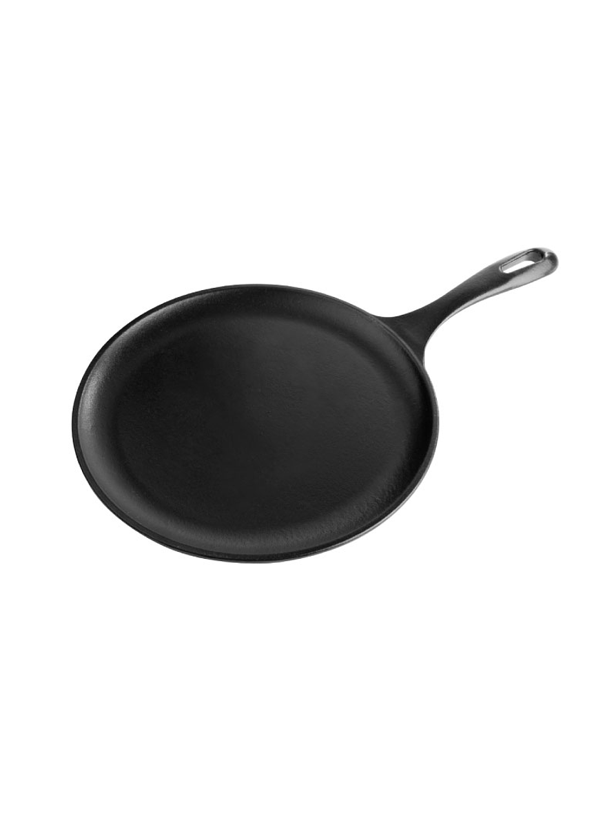 Plancha Redonda De Hierro Fundido Negro Mate 26,6 Cm  1