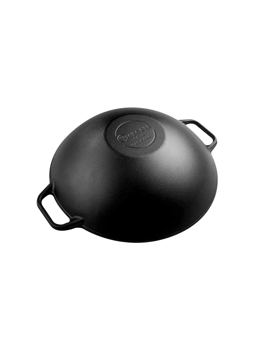 Sartén Wok De Hierro Fundido 14 Pulgadas 35 Cm  3