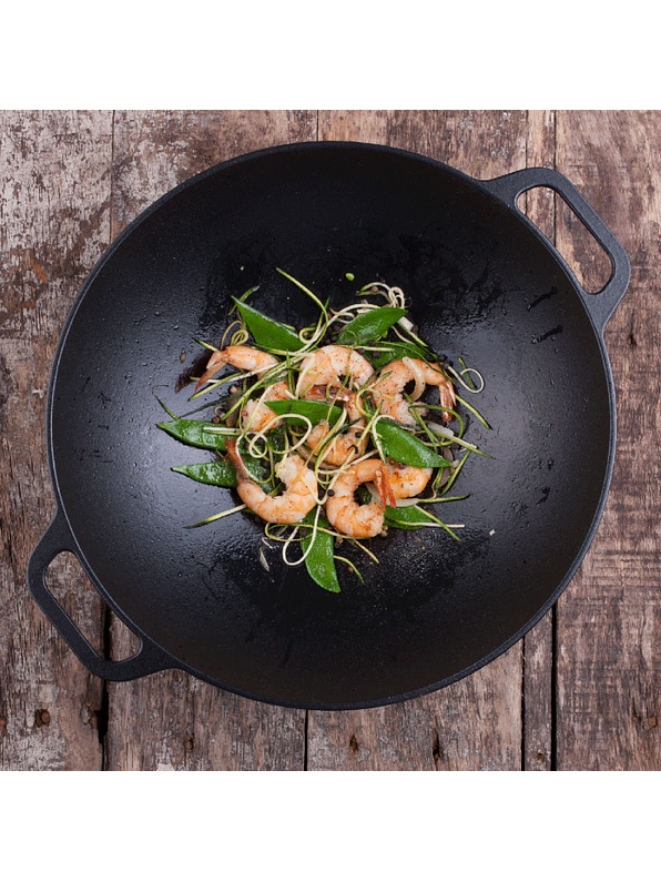 Sartén Wok De Hierro Fundido 14 Pulgadas 35 Cm  4