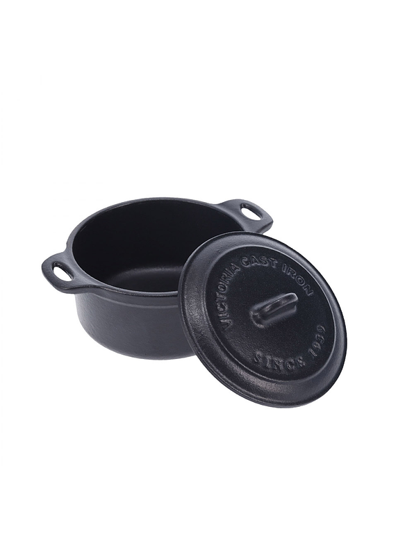 Olla Mini Cocotte 0.22 QT Esmaltada Negro 0,2 Litros  1