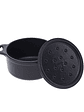 Olla Mini Cocotte 0.22 QT Esmaltada Negro 0,2 Litros  - Miniatura 4