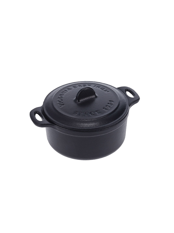 Olla Mini Cocotte 0.22 QT Esmaltada Negro 0,2 Litros  3