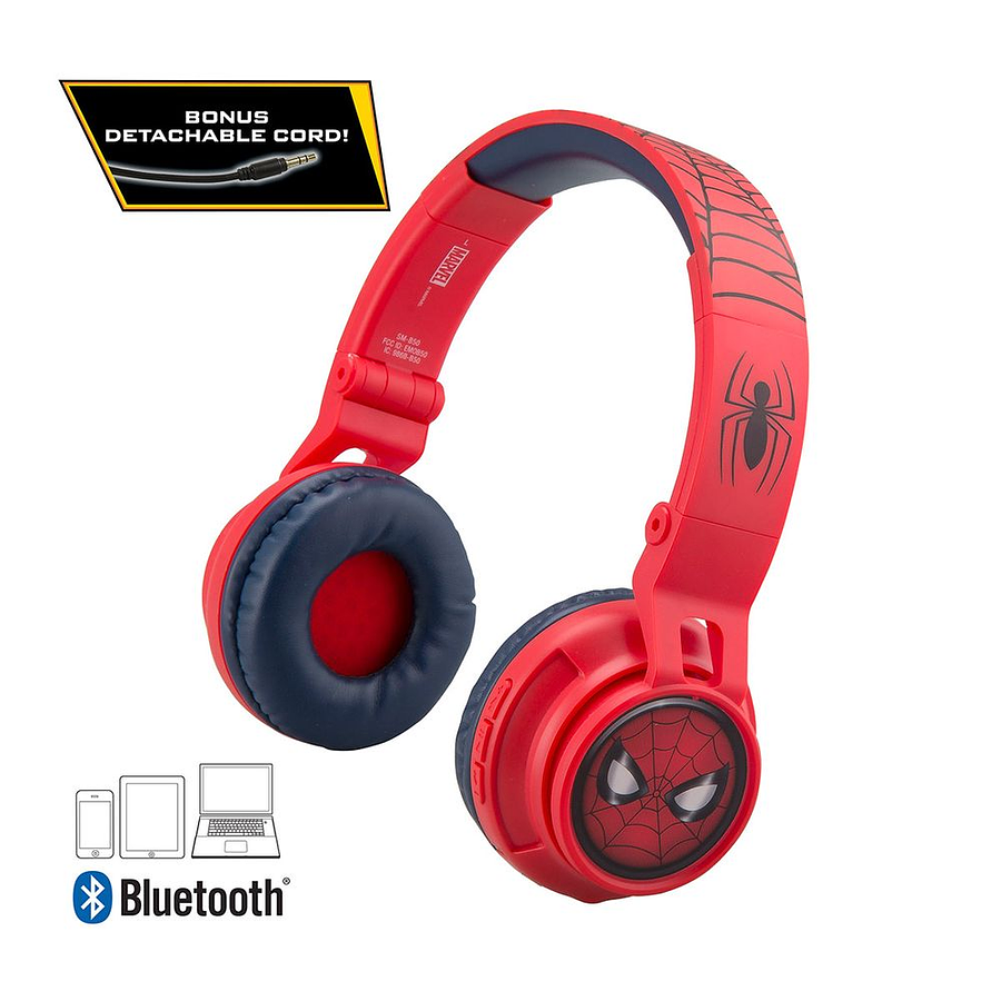 Audífonos Bluetooth De Lujo Spiderman Rojo 6