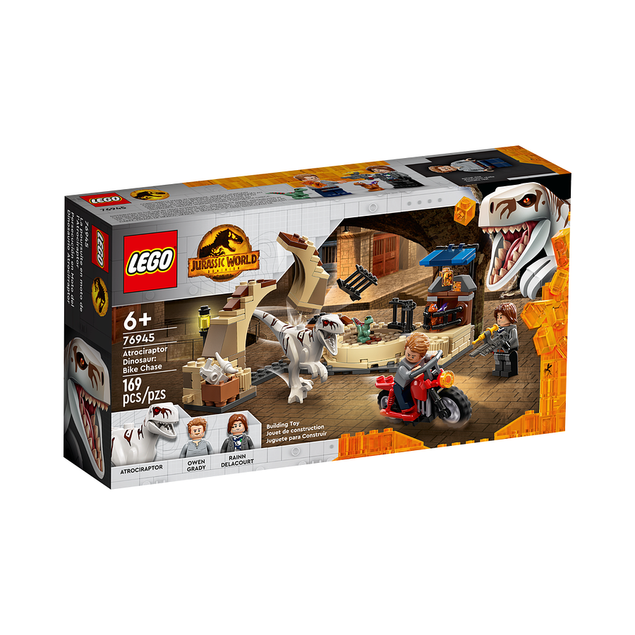 Lego Jurassic World Persecución En Moto Del Dinosaurio Atrocirraptor 1