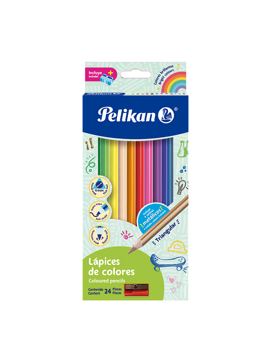 Colores Pelikan Largos 4mm x 24 Unidades  1