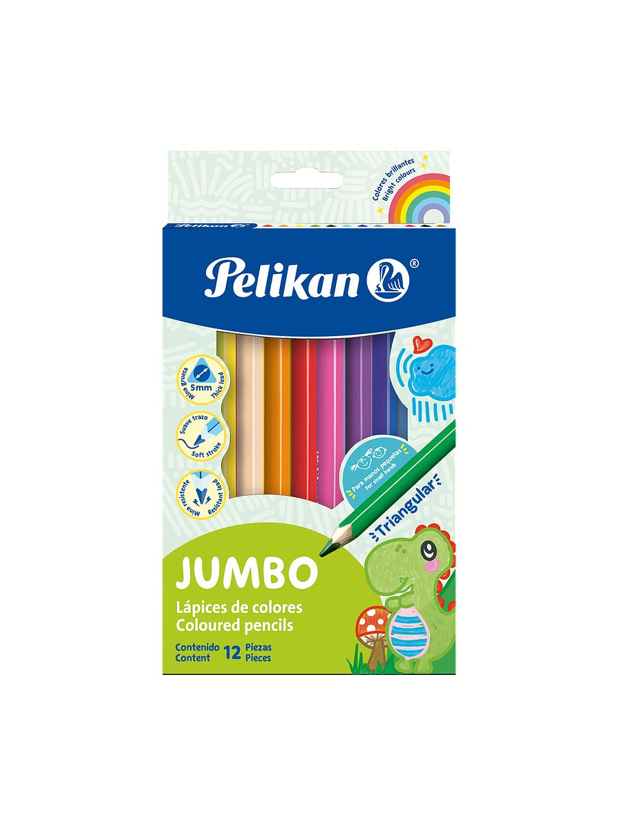 Colores Pelikan Jumbo Triangulares x 12 unidades 1