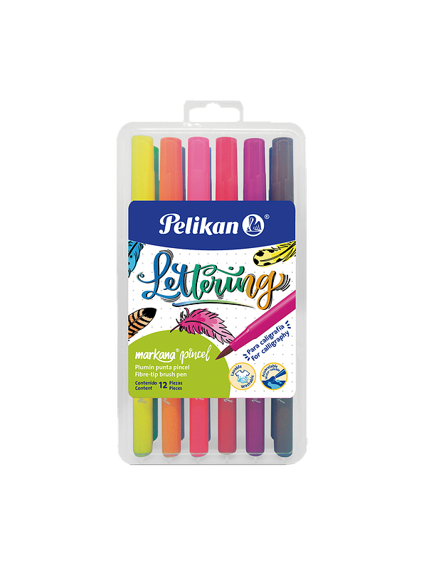 Plumón Punta Pincel Markana Pelikan X 12 Unidades 1