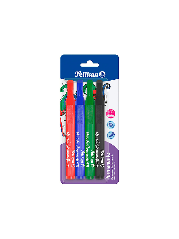 Marcadores Permanentes Pelikan 418 X 4 Unidades 1