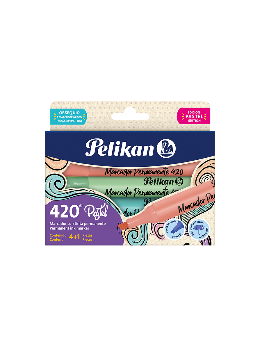 Marcadores Permanentes Pelikan 420 Colores Pastel x 4 Unidades 1