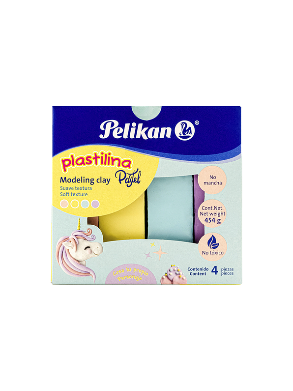 Plastilina Pelikan Colores Pastel X 4 Unidades 1