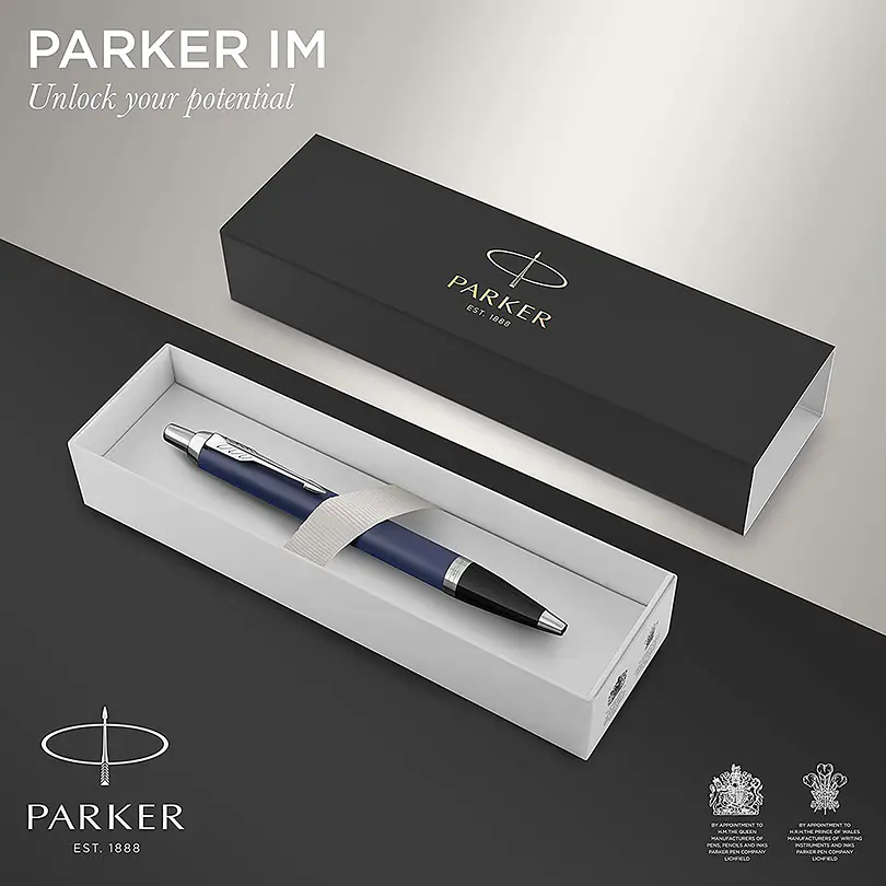 Parker Penna A Sfera IM Premium SE Polar - Finitura Argento - Punta Media M - Inchiostro Blu - Stilografica Regalo