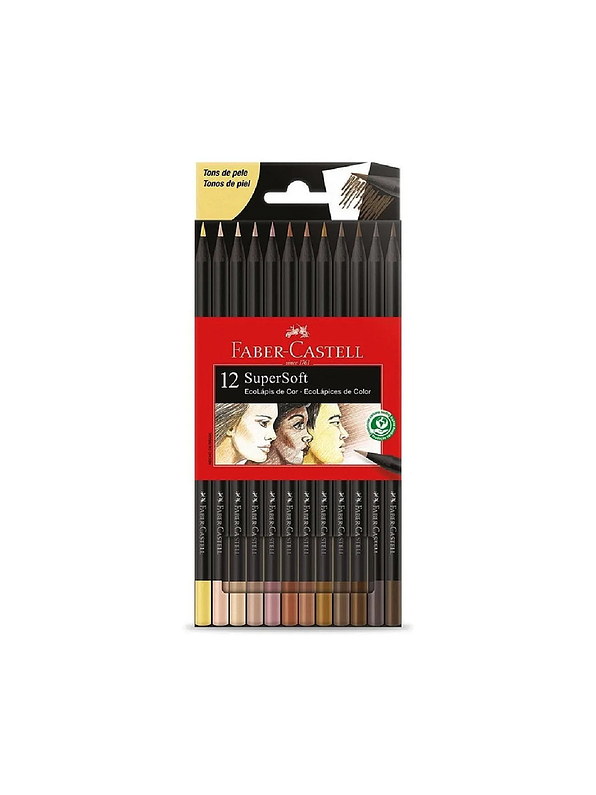 Colores Faber-Castell Supersoft Tonos Piel X 12 Unidades 1