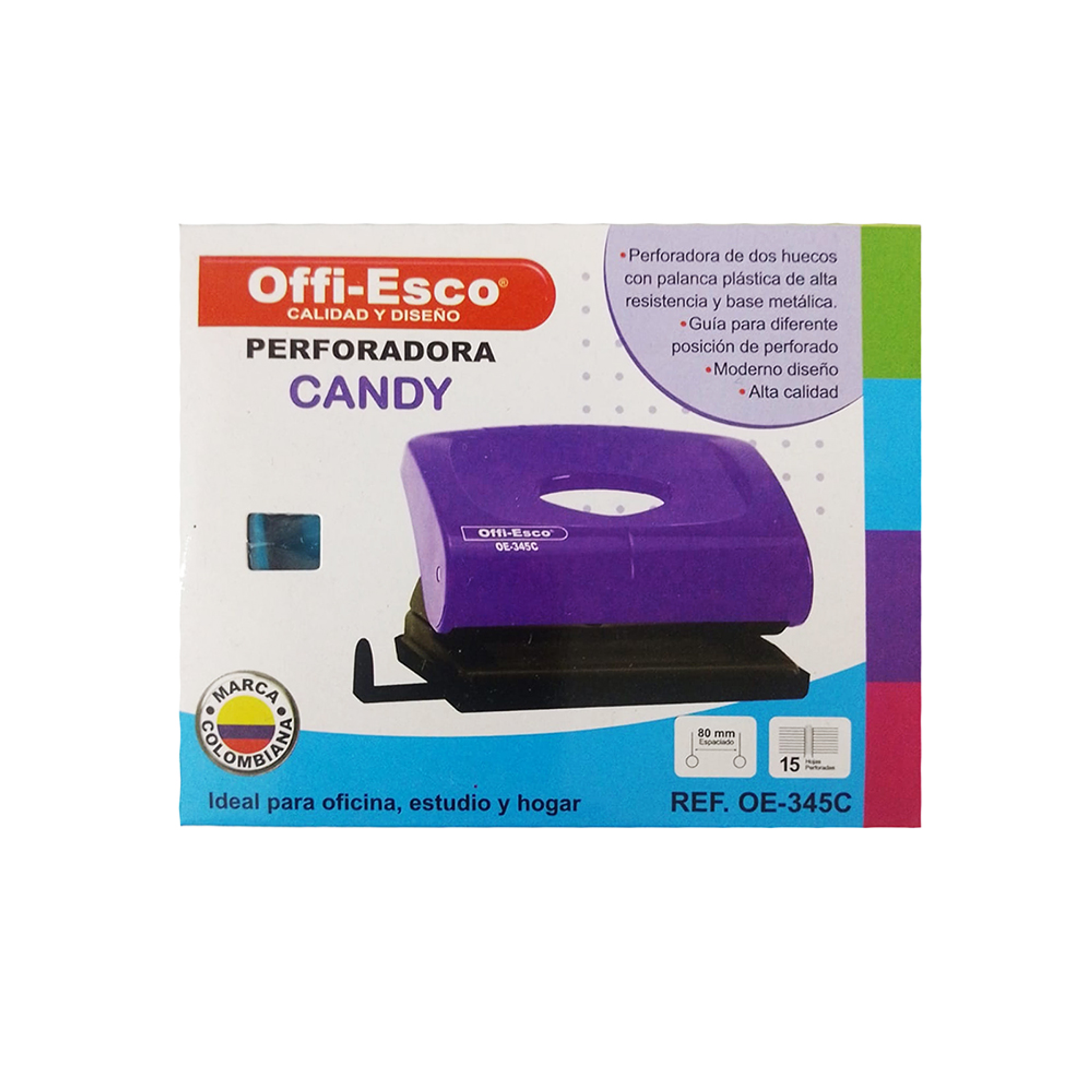 Perforadora Candy Mediana 2 Huecos