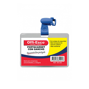 Porta Carnet Con Gancho Plástico 