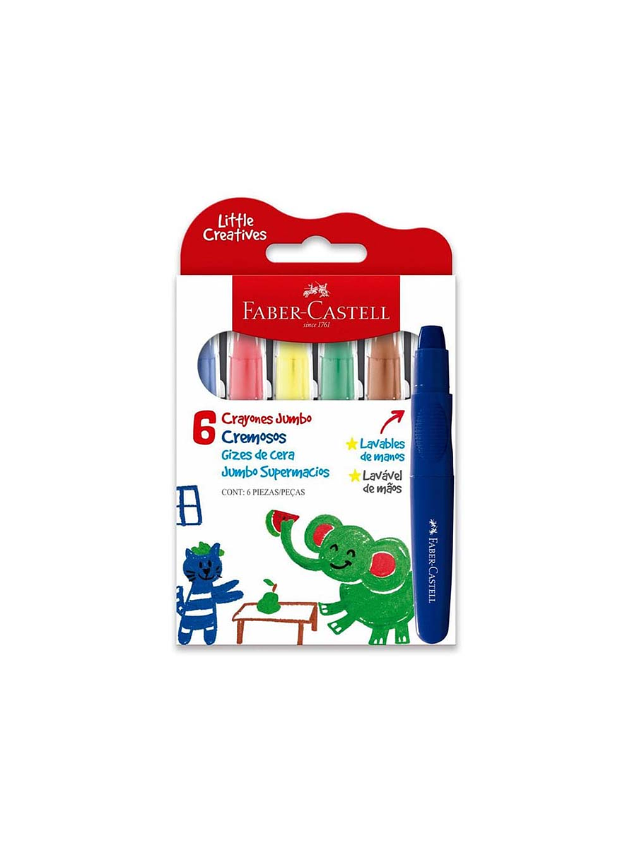 Creyon Jumbo Cremosos Faber-Castell X 6 Unidades 1