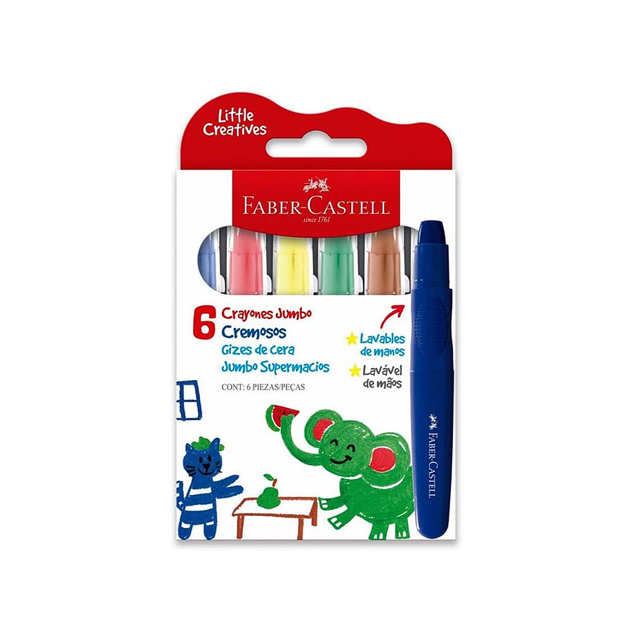 Creyon Jumbo Cremosos Faber-Castell X 6 Unidades 1