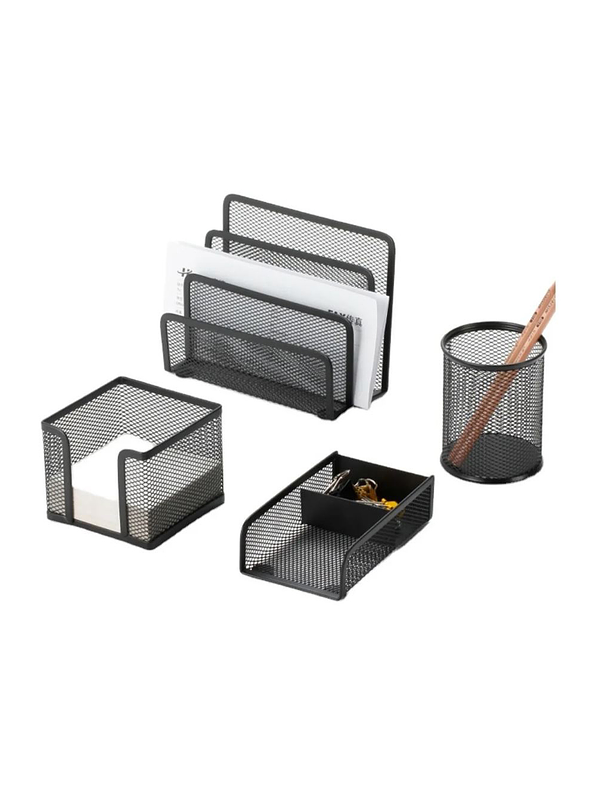 Set De Oficina X 4 Piezas Malla Metálico  1