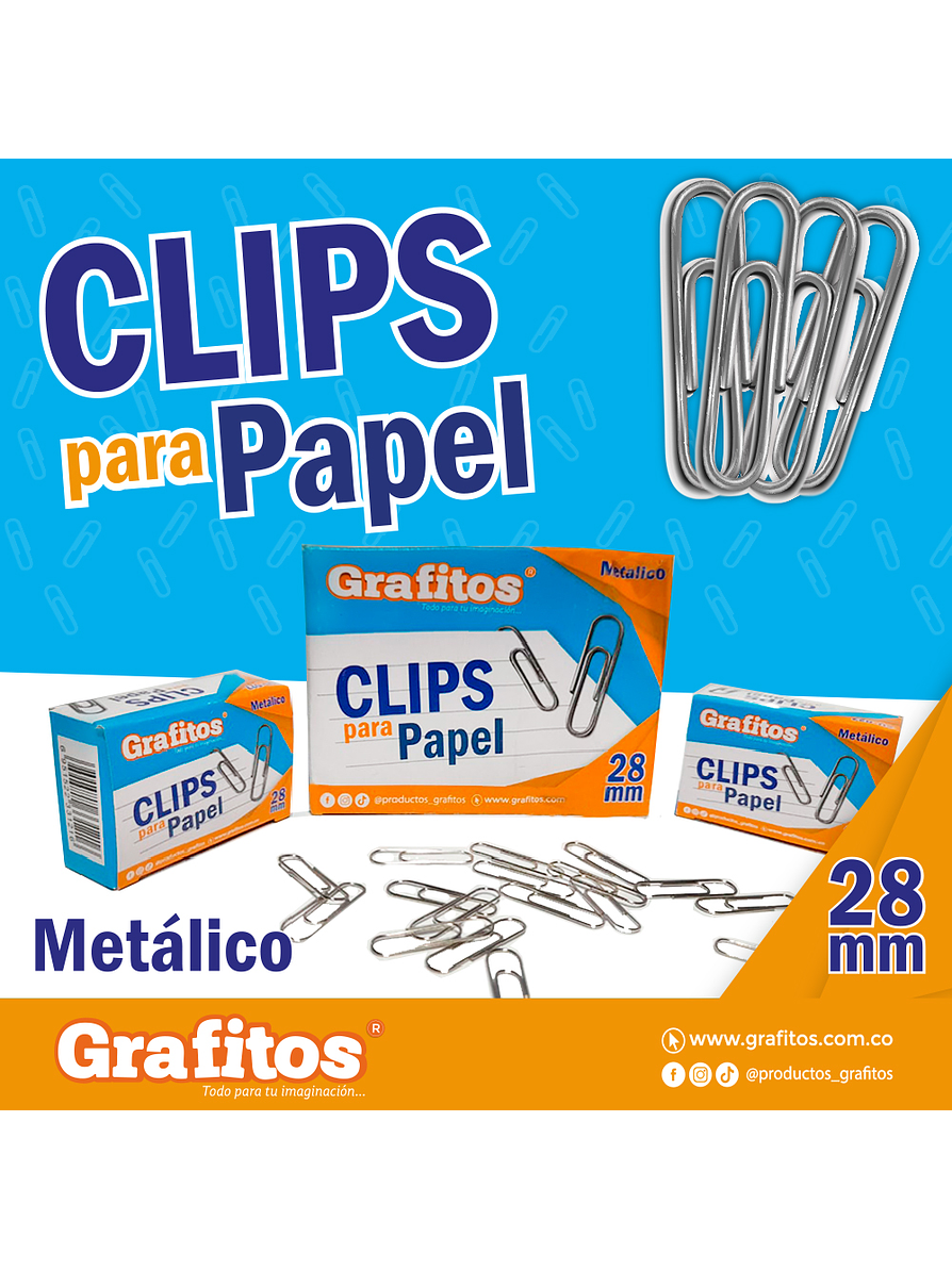 Clip Metálico Grafito X 100 Unidades 2