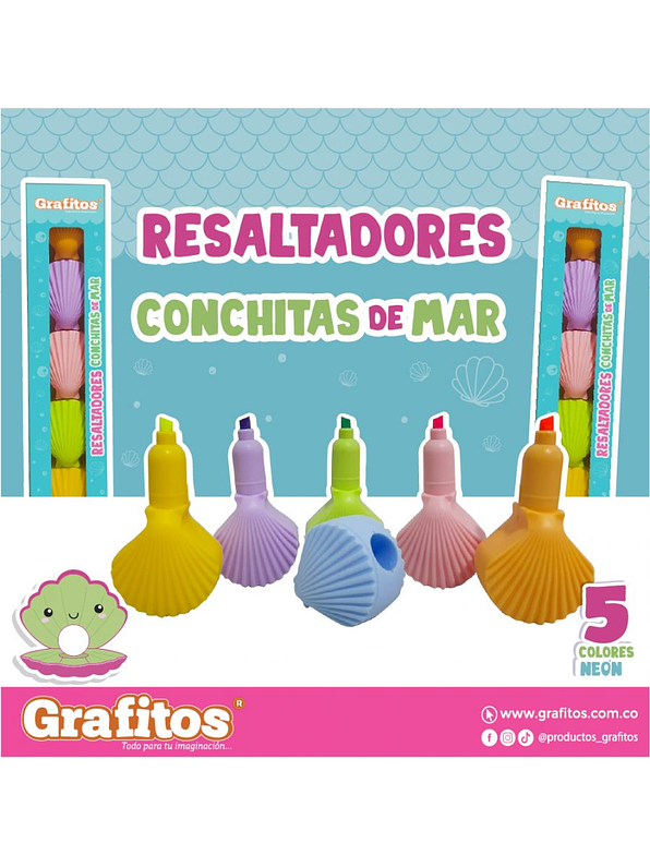 Resaltador Ostras Grafitos X 5 Unidades 2