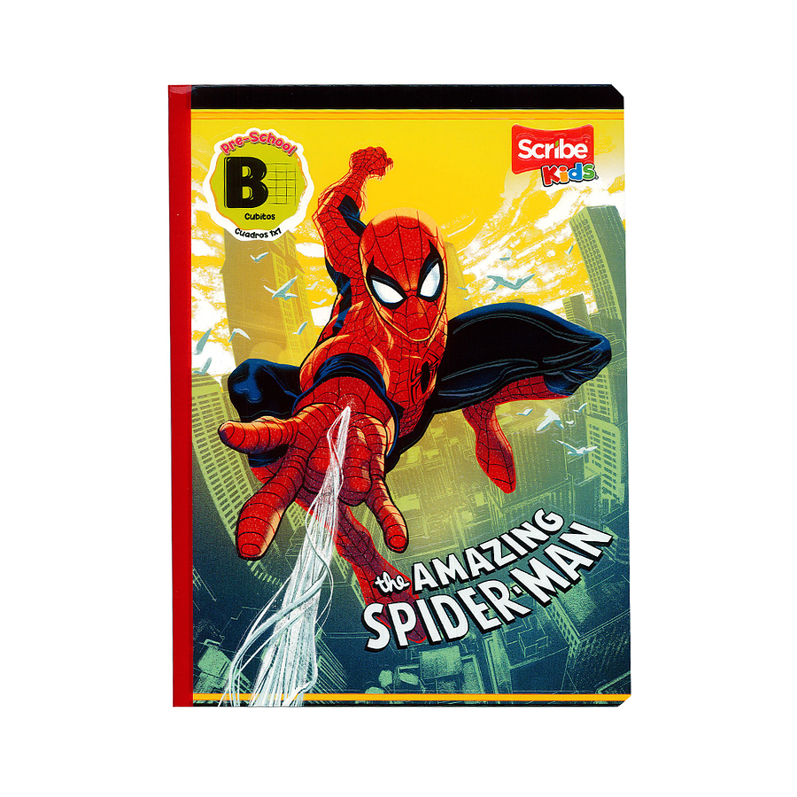 Cuaderno Cosido Spiderman 100 Hojas Cubitos B 3
