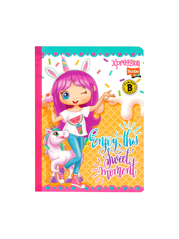 Cuaderno Cosido XPression Niñas 100 Hojas Cubitos B 1