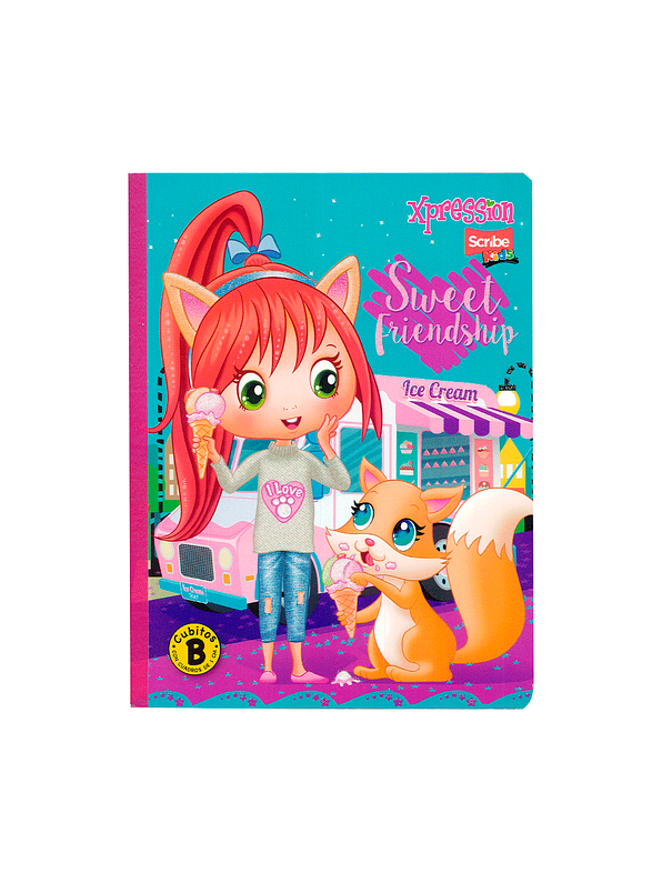 Cuaderno Cosido XPression Niñas 100 Hojas Cubitos B 4